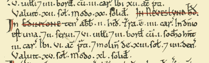 Original Latin text of Domesday showing the entry for Edintone.