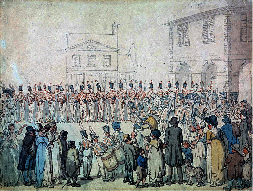 A Review of the Northampton Militia at Brackley, by Thomas Rowlandson (1757-1827)